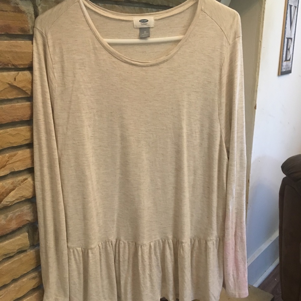Cream Peplum Top
